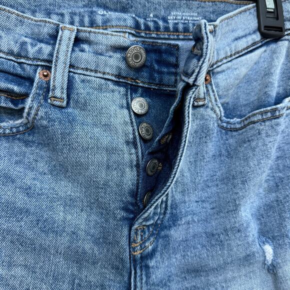 Old Navy Petite SZ 4P Sky Hi Straight Jeans Extra Hi-Rise Distressed Button-Fly - Picture 9 of 9